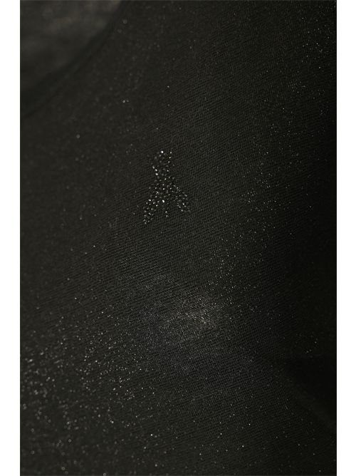 T-shirt in maglia con logo strass Black lurex Patrizia Pepe | 8K0278 K128K464